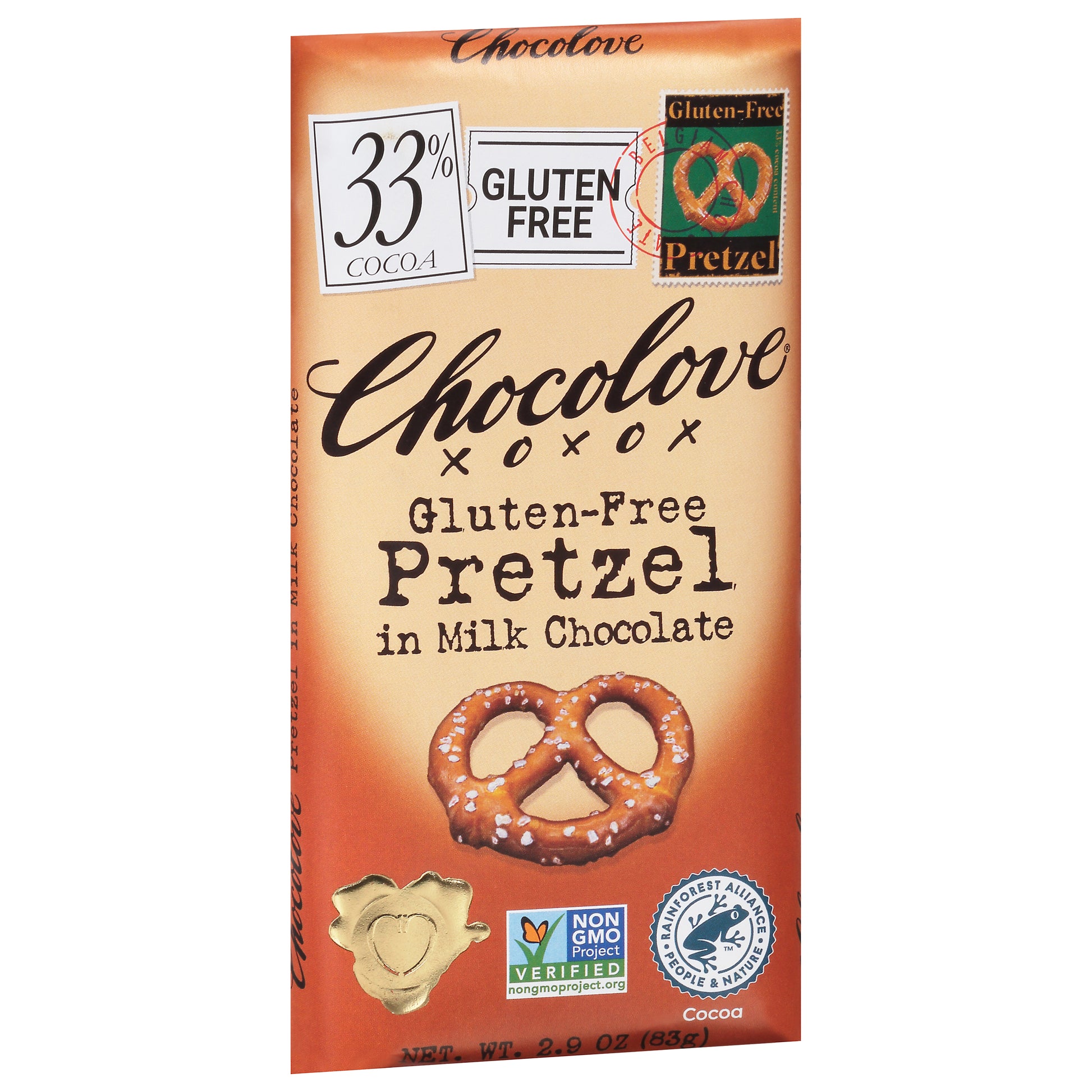 Chocolove Chocolate Bar Milk Pretzel 2.9 oz (Pack Of 12)