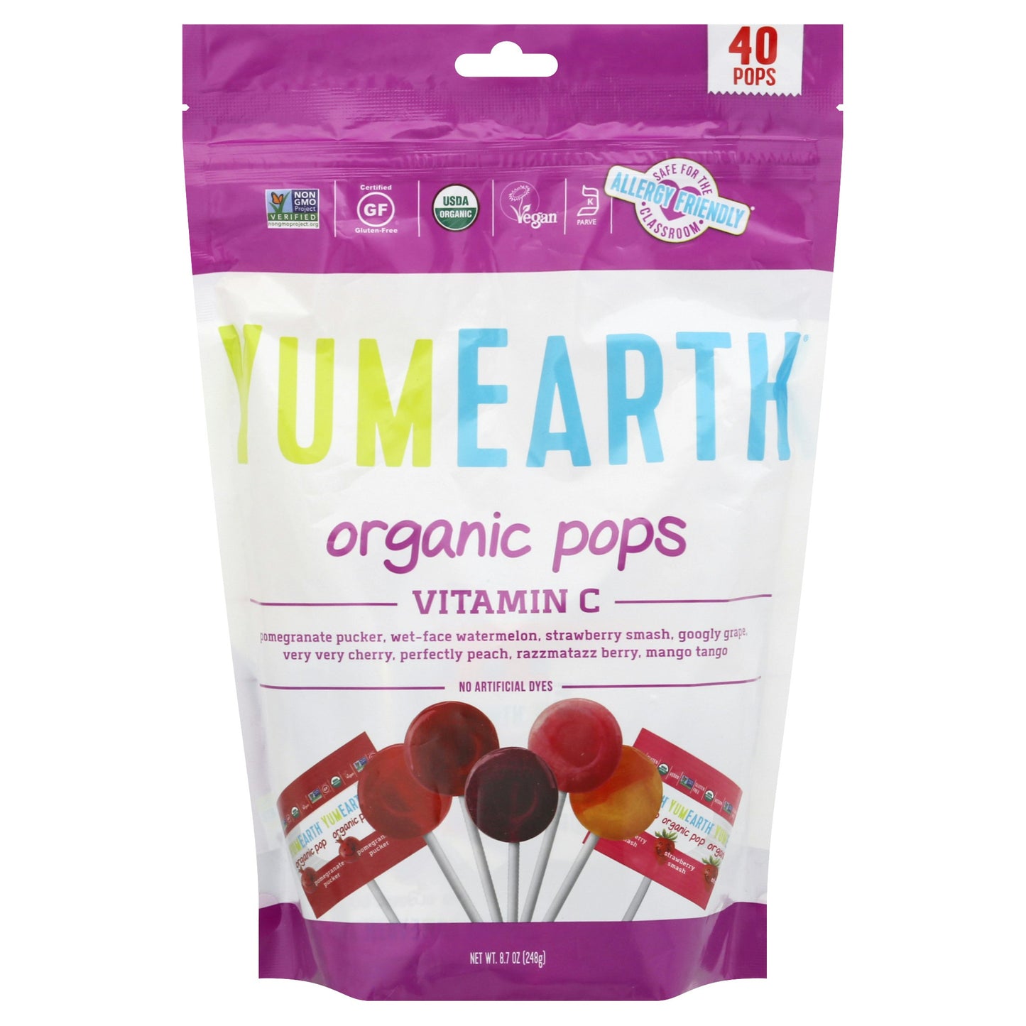 Yumearth Pops Vit C Family Bag 8.5 oz (Pack of 12)