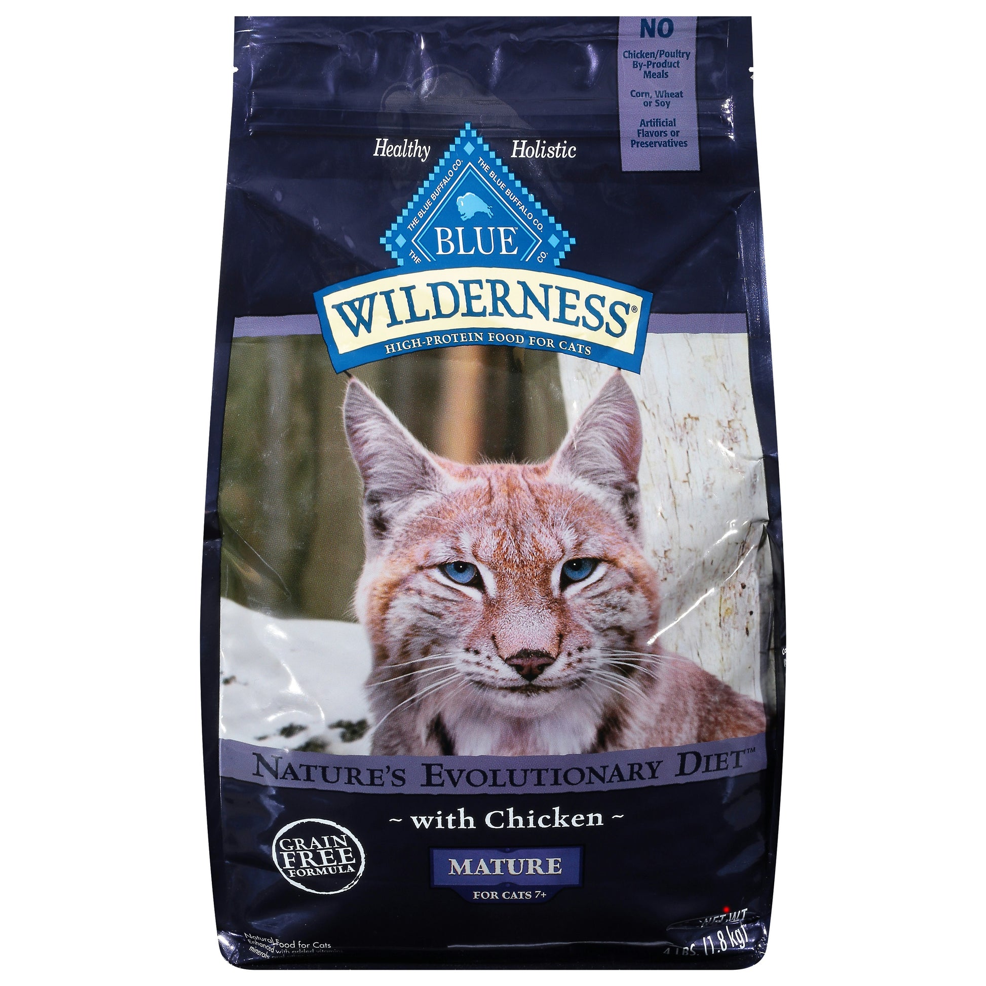 Blue Buffalo Food Cat Mature Chicken 4 Lb Pack of 4