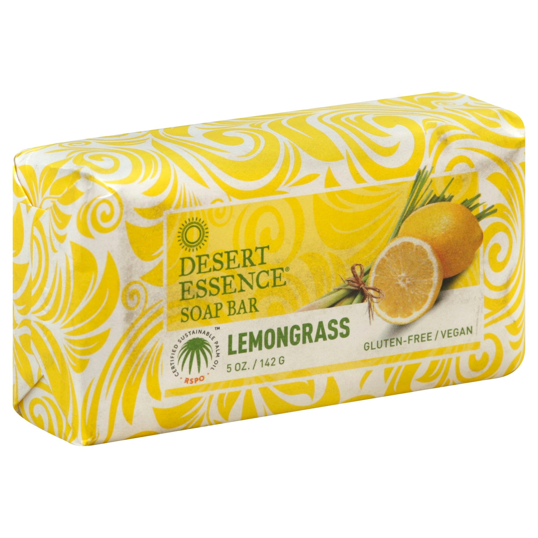 Desert Essence Soap Bar Lemongrass 5 oz (Pack of 3)