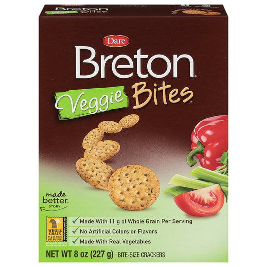 Dare Breton Crackers Mini Vegetable 8 Oz (Pack of 12)