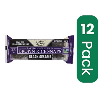 Edward & Sons Snaps Black Sesame W Brown Rice - 3.5 oz (Pack of 12)