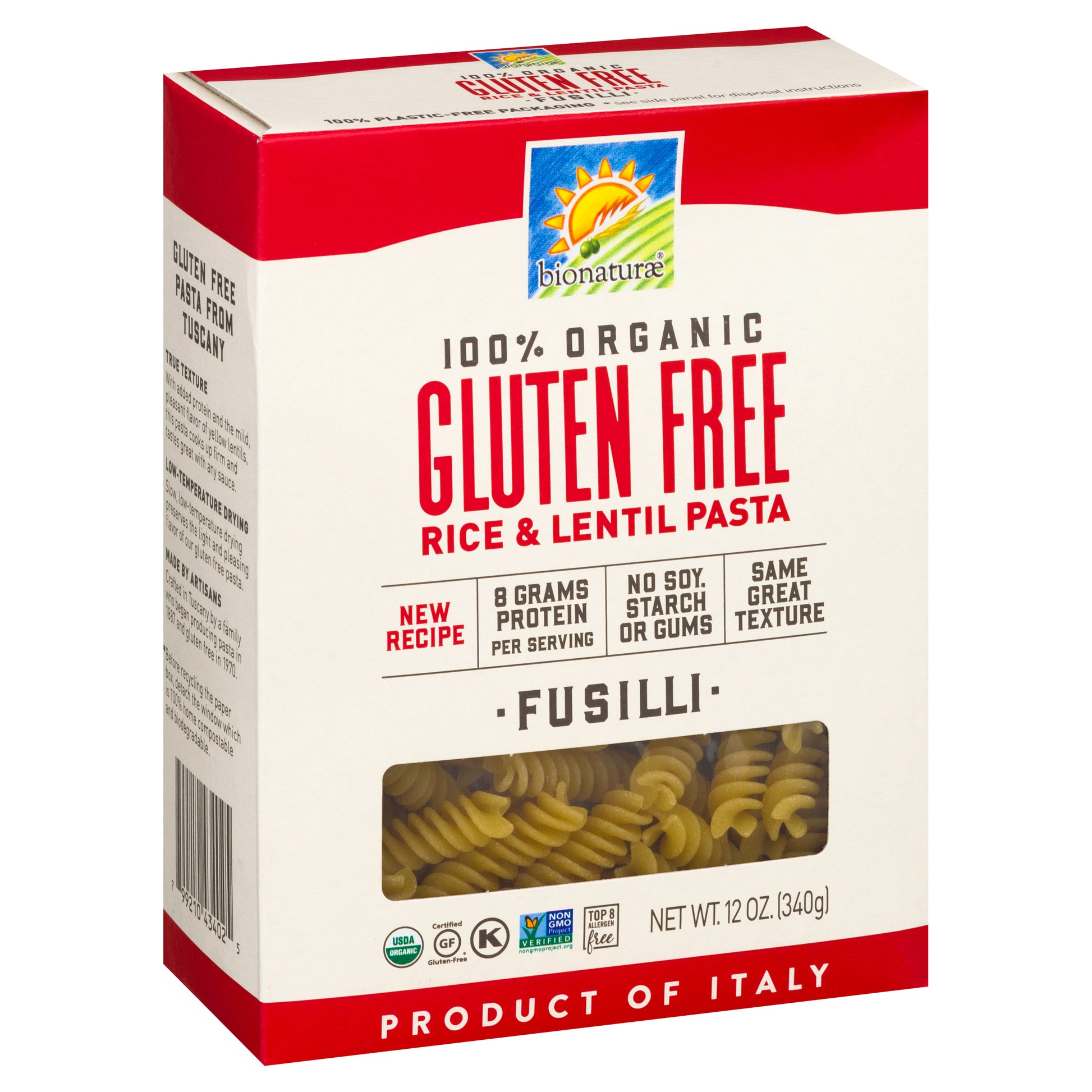 Bionaturae Pasta Gluten Free Fusilli Organic 12 oz (Pack Of 12)