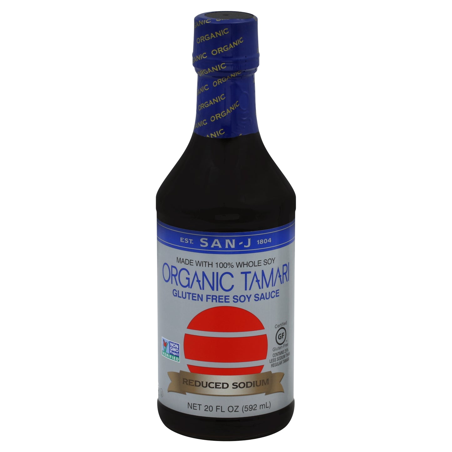 San J Sauce Soy Tamari Gluten Free Light Sodium 20 Oz (Pack Of 6)