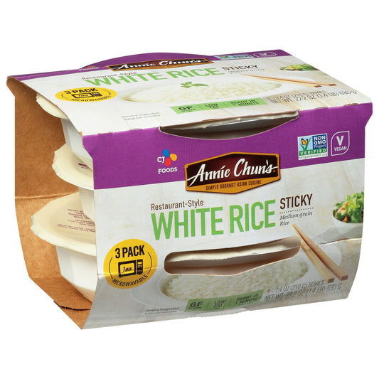 Annie Chuns Rice White Sticky 3Pack 22.2 oz (Pack of 6)