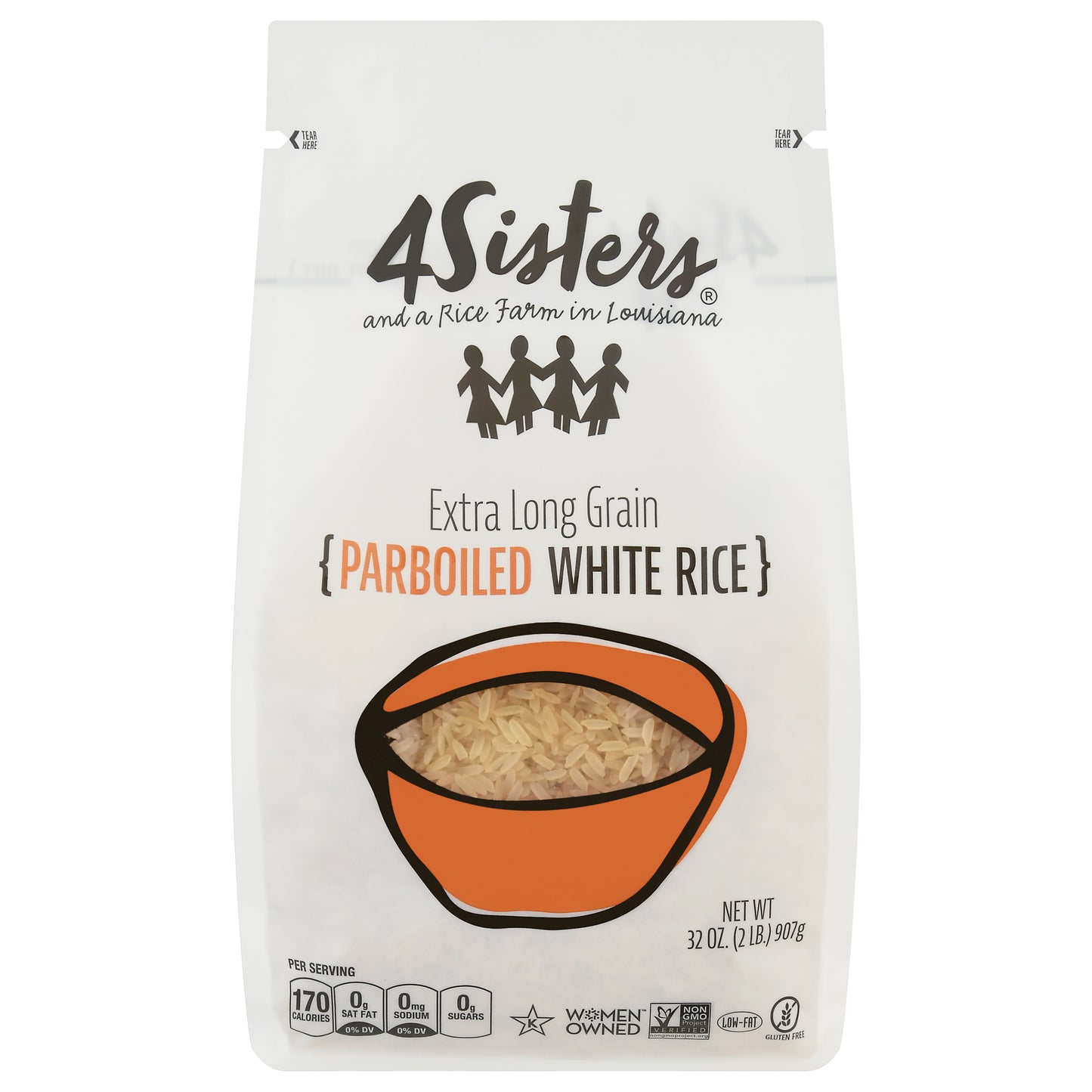 4Sisters Rice Long Grain White 2 Lb (Pack Of 6)