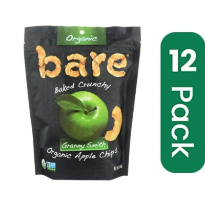 Bare Foods Apple Chips Organic Crunchy Great Granny - 3 oz (Pack of 12)