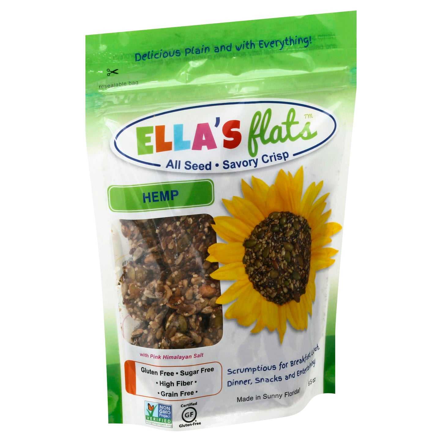 Ellas Flats Crackers Hemp 4.8 Oz (Pack of 6)