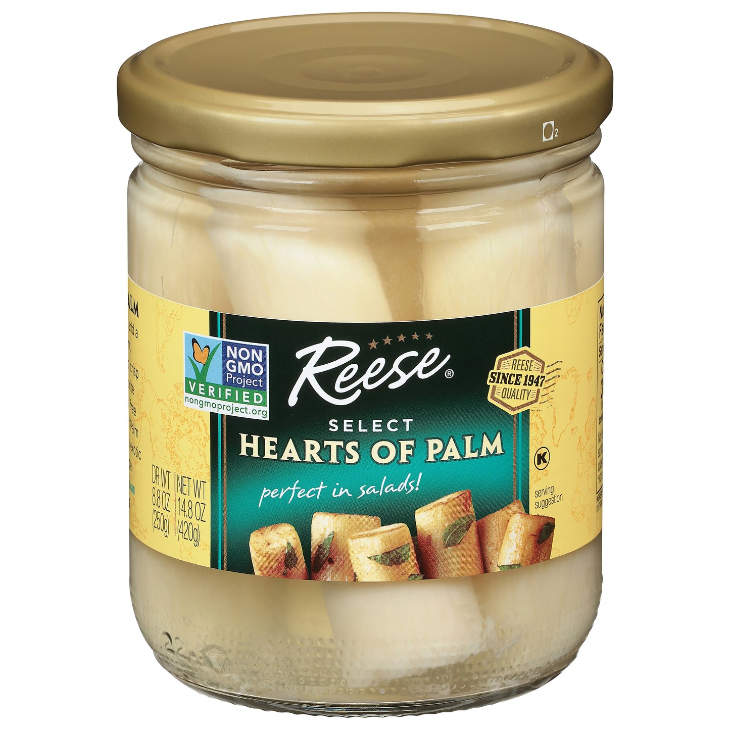 Reese Hearts Of Palm Glass 14.8 oz (Pack of 12)