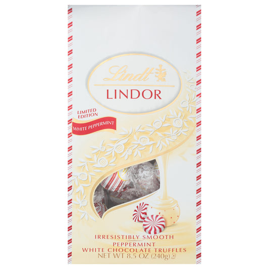 Lindt Chocolate Lindor White Peppermint Bag 8.5 Oz (Pack Of 12)