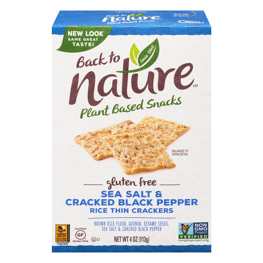 Back To Nature Cracker Gluten Free Sea Salt & Pepper 4 oz (Pack Of 12)