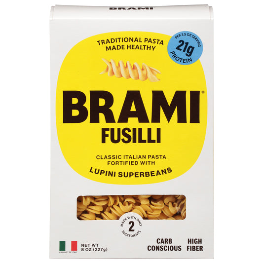 Brami Lupini Snack Pasta Semolina Lupini Fusilli 8 Oz (Pack Of 6)