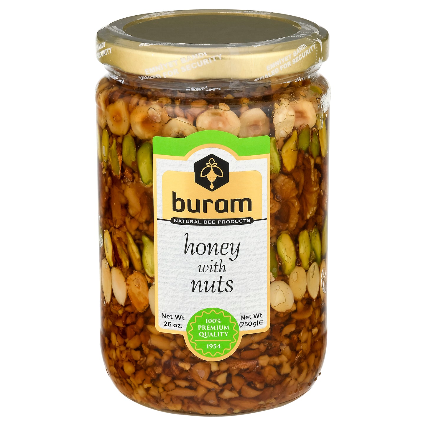 Buram Honey W/ Nuts 26 oz (Pack Of 12)