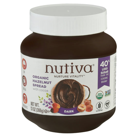 Nutiva Spread Hazelnut Dark 13 Oz Pack of 6