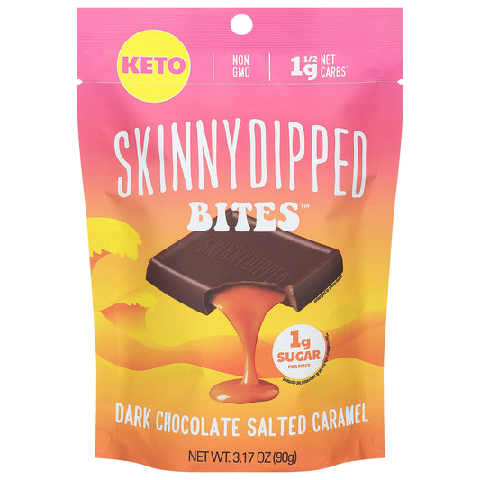 SkinnyDipped Dark Chocolate Salted Caramel Bites - 3.17 Oz (Pack of 10)