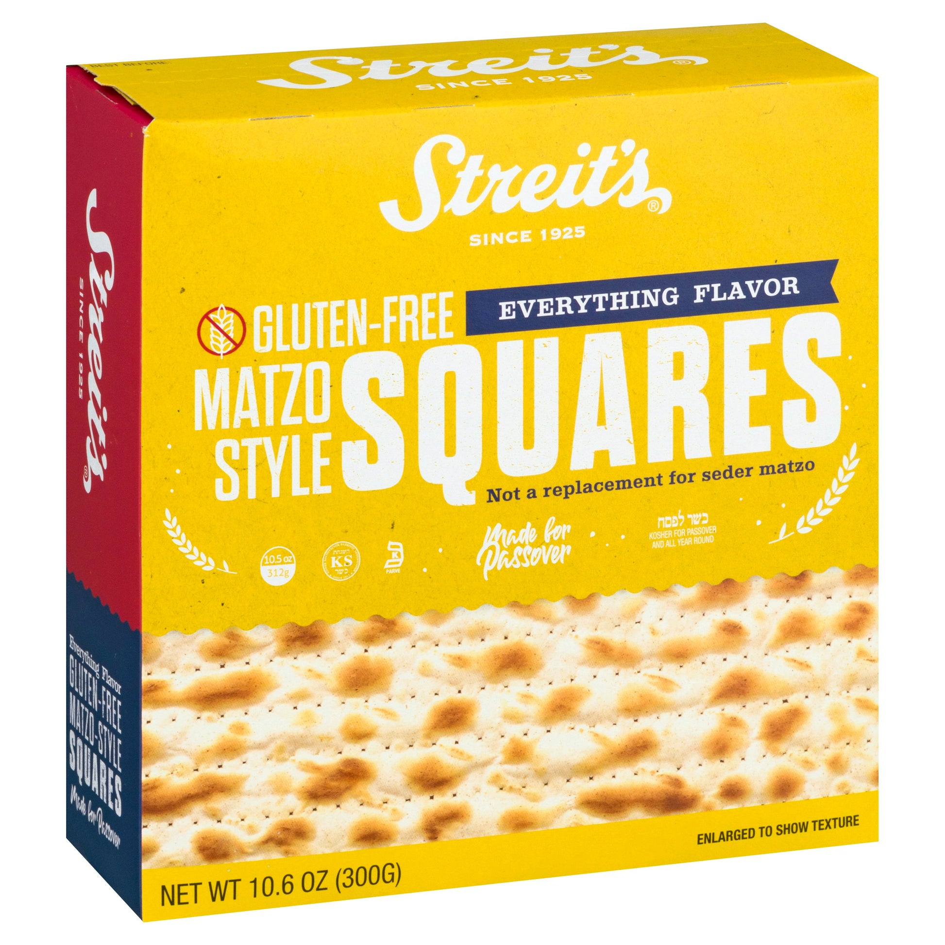 Streits Square Matzo Everything 10.5 Oz (Pack of 12)