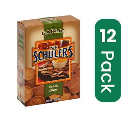 Win Schuler Chip Snack Garlic 7 Oz (Pack of 12)