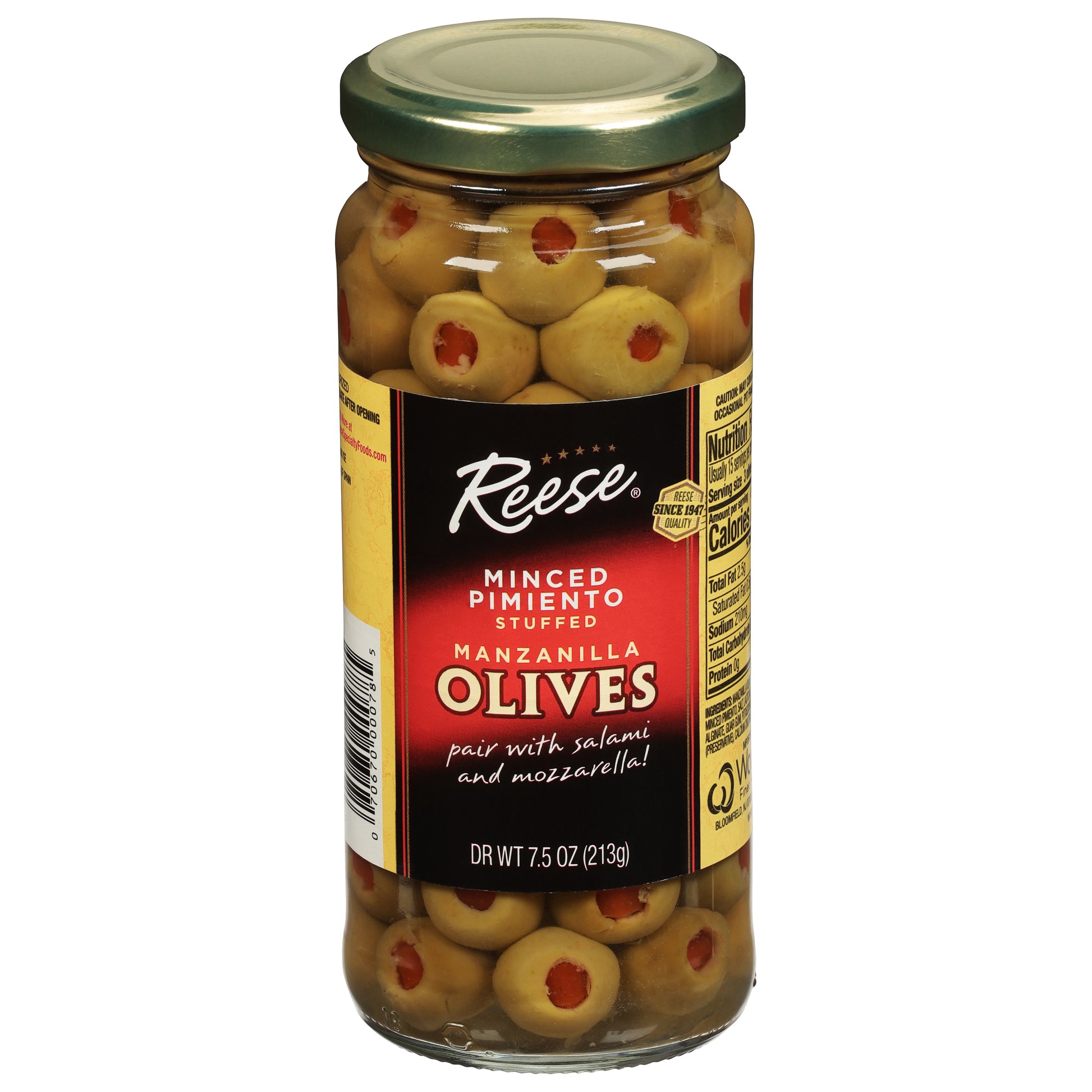 Reese Olive Stuffed Manzanilla Pimiento 7.5 Oz (Pack Of 12)