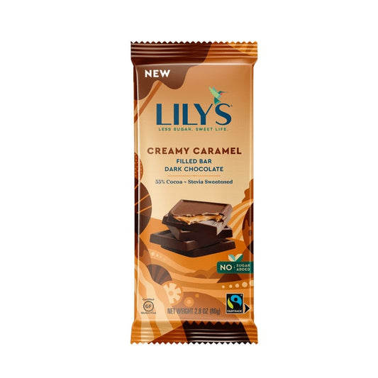 Lilys - Creamy Caramel Filled Dark Chocolate Bar 2.8 oz (Pack of 12)