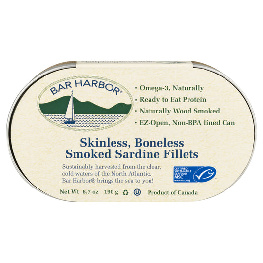 Bar Harbor Sardine Fillet Smoked Skinless Boneless 6.7 oz (Pack Of 12)