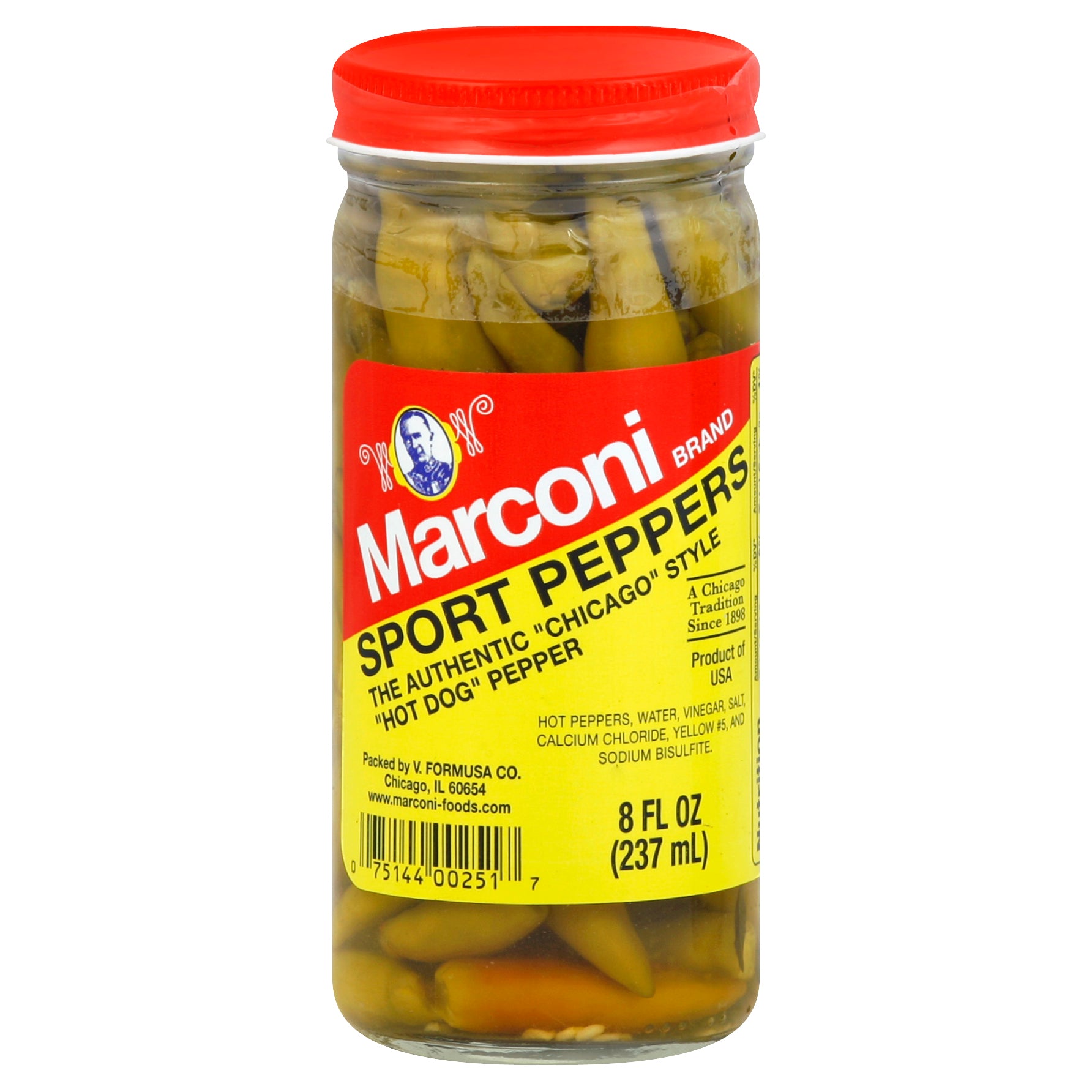 Marconi Pepper Hot Sport 8 Oz (Pack Of 6)