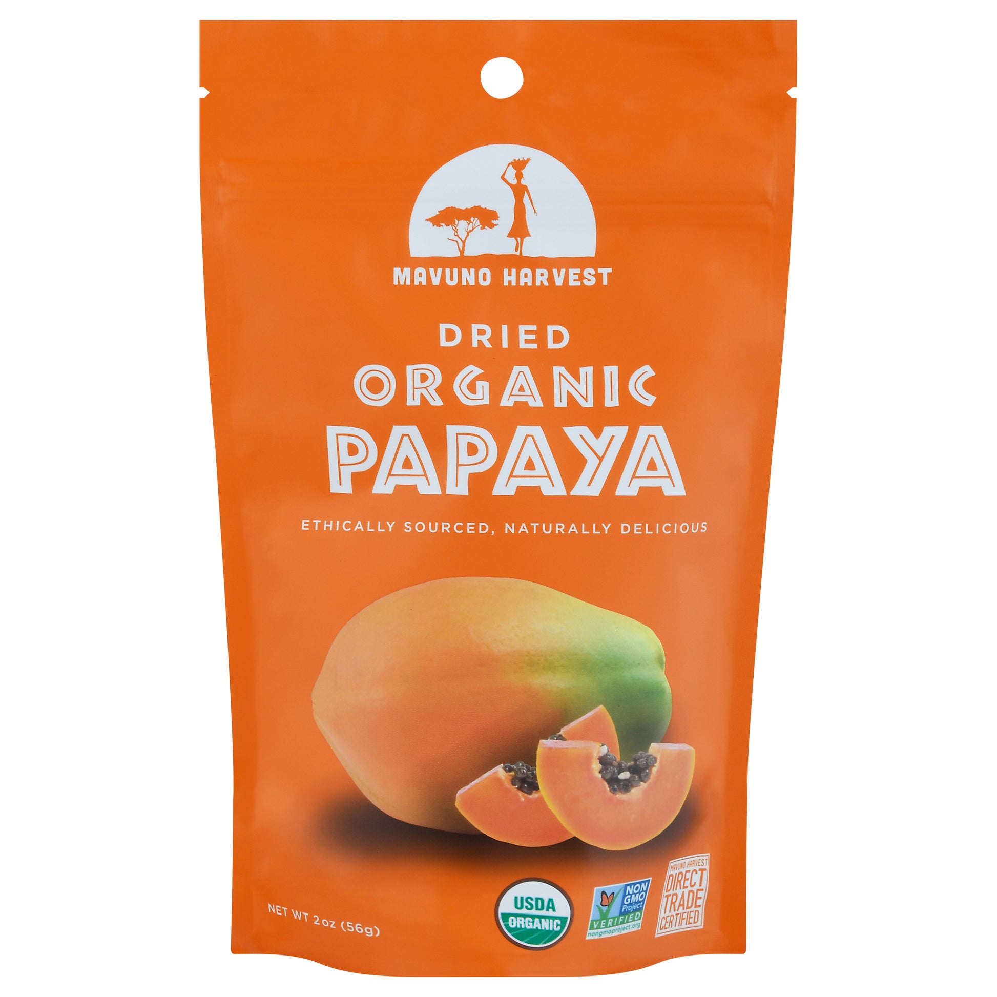 Mavuno Harvest Fruit Dried Papaya Organic 2 oz (Pack Of 6)