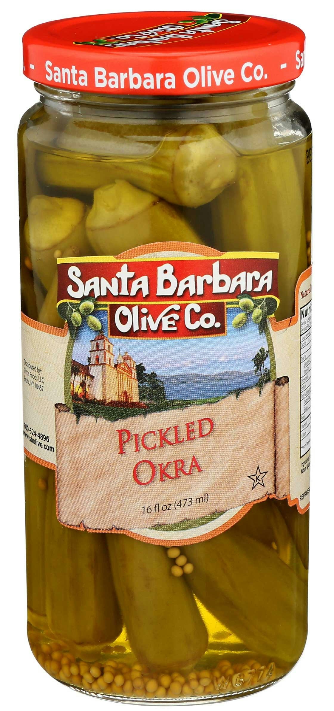 Santa Barbara Pickled Okra - 16 Ounce (Pack of 6)