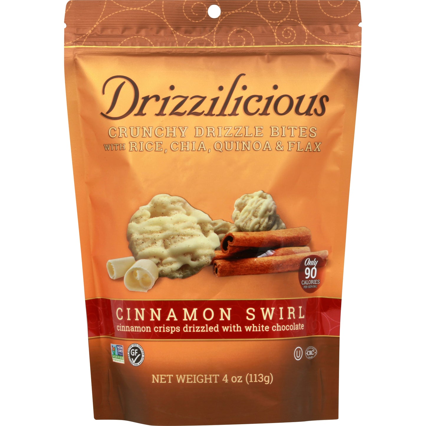 Drizzilicious Rice Crisp Mini Cinnamon Swirl 4 Oz Pack of 6