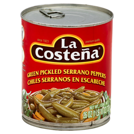 La Costena Pepper Serrano 26 Oz (Pack Of 12)