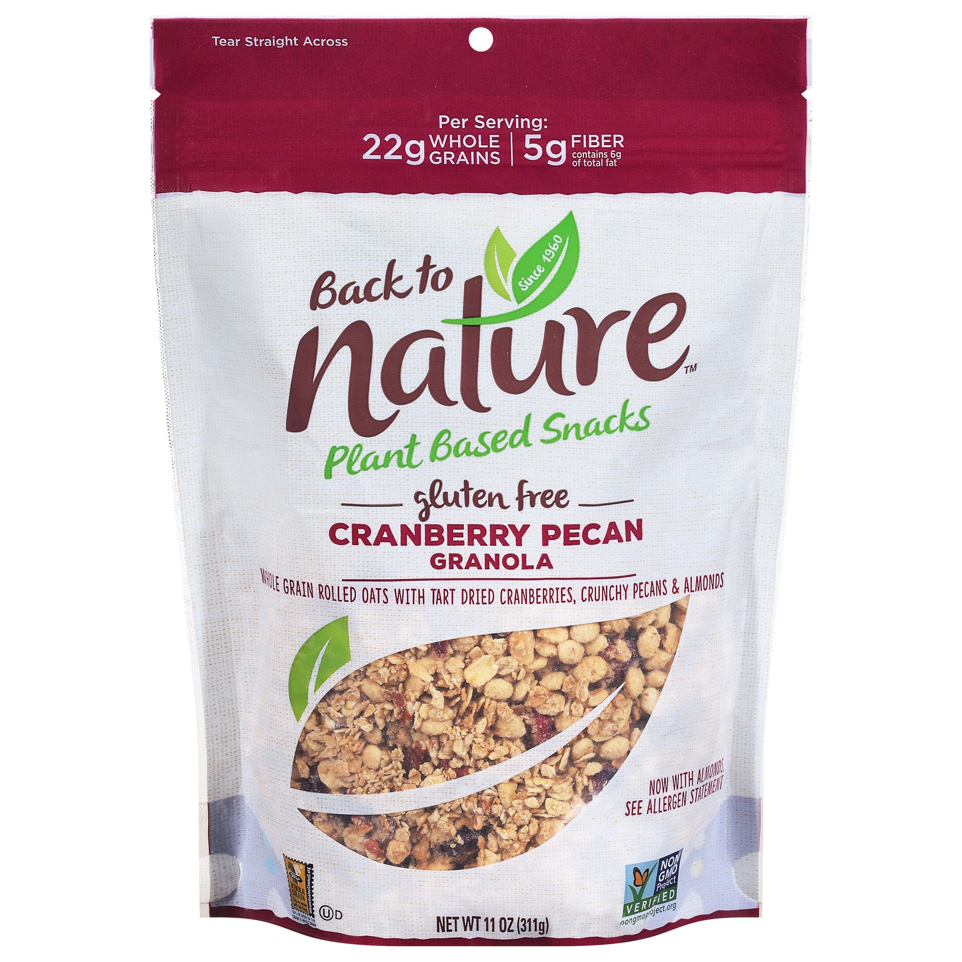 Back To Nature Granola Cranberry Pecan 11 oz (Pack Of 6)