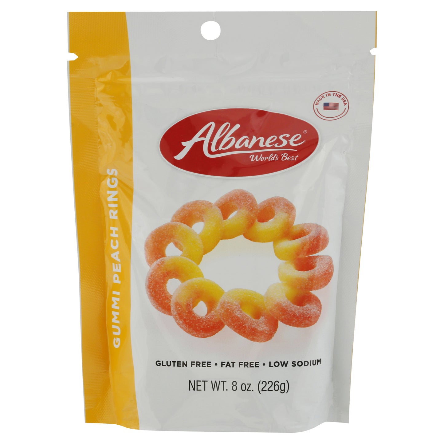 Albanese Gummi Peach Ring 8 Oz (Pack Of 6)