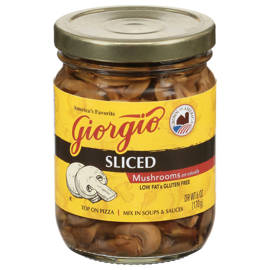 Giorgio Mushroom Sliced Glass 6 Oz Pack of 12