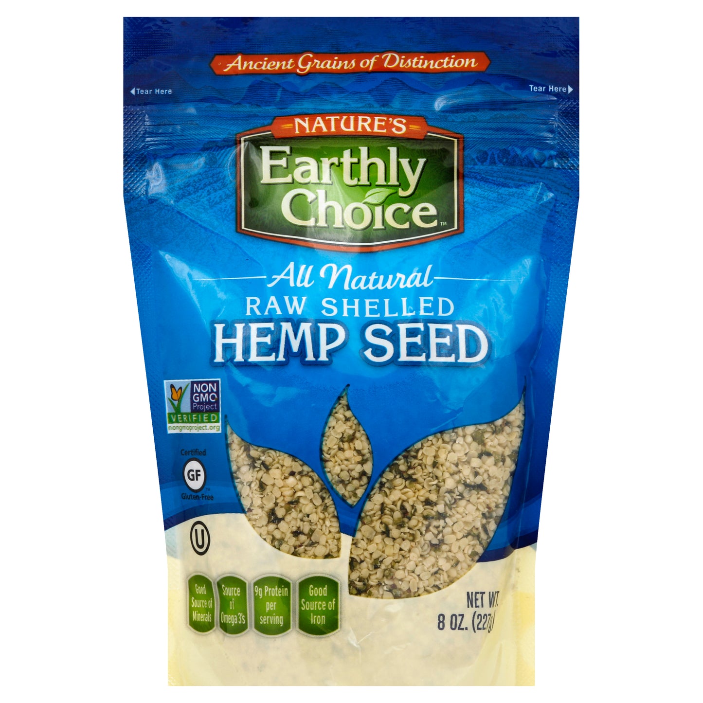 Natures Earthly Choice Seed Hemp Shelled 8 oz (Pack Of 6)