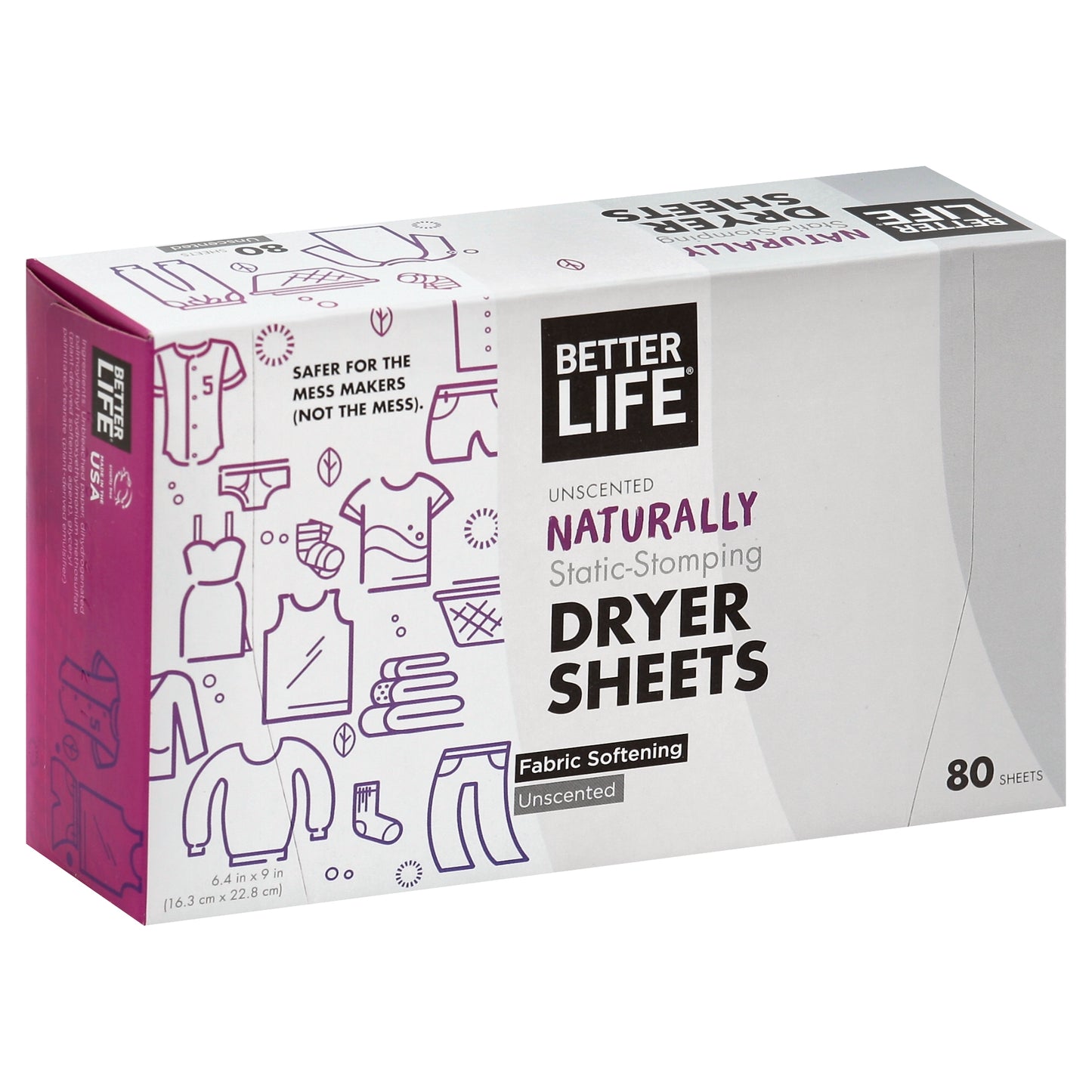 Better Life Sheets Dryer Unscented 80 Pc (Pack Of 6)