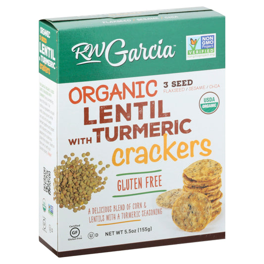 Rw Garcia Crackers Lentil Turmeric Organic 5.5 oz (Pack of 6)