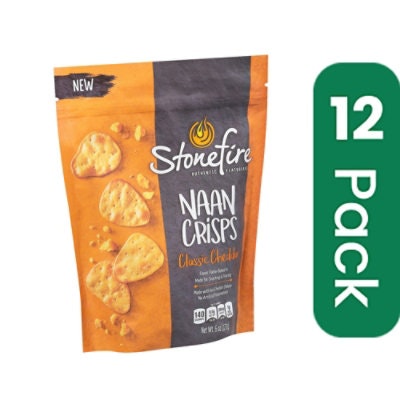 Stonefire Crisps Naan Classic Cheddar 6 oz (Pack of 12)