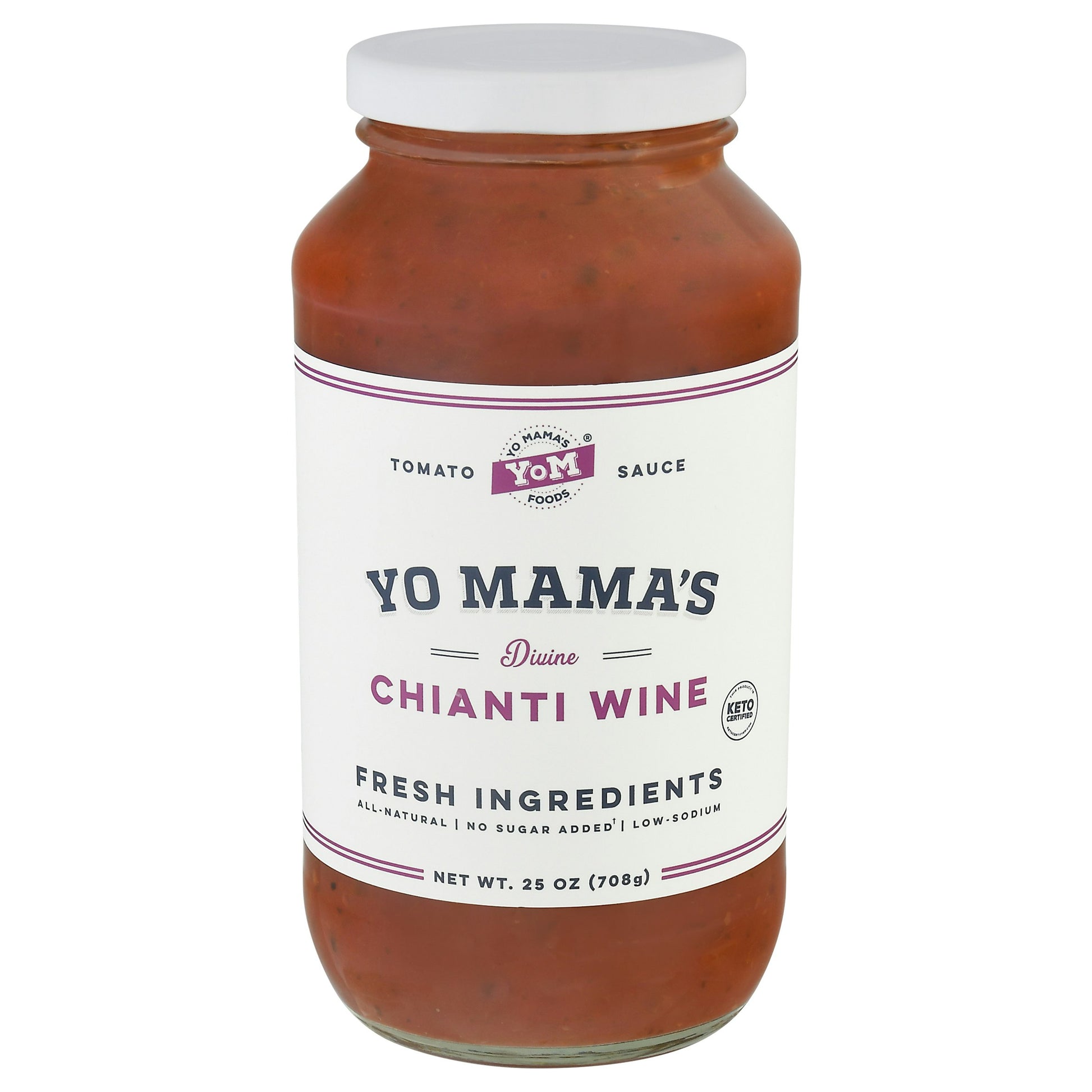 Yo Mamas Foods Sauce Pasta Chianti Wine 25 oz (Pack of 6)