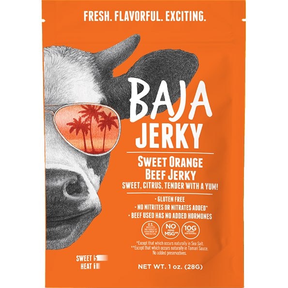 Baja Jerky - Beef Jerky Sweet Orange 2.5 oz (Pack of 12)