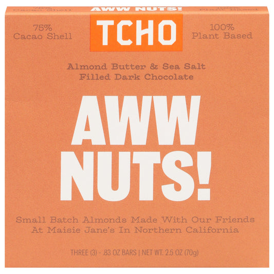 Tcho Aww Nuts Bar - 2.5 OZ (Pack of 10)