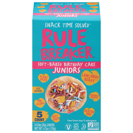 Rule Breaker Snacks Cookies Chickpea Birthday Cookie 4.5 oz (Pack of 6)