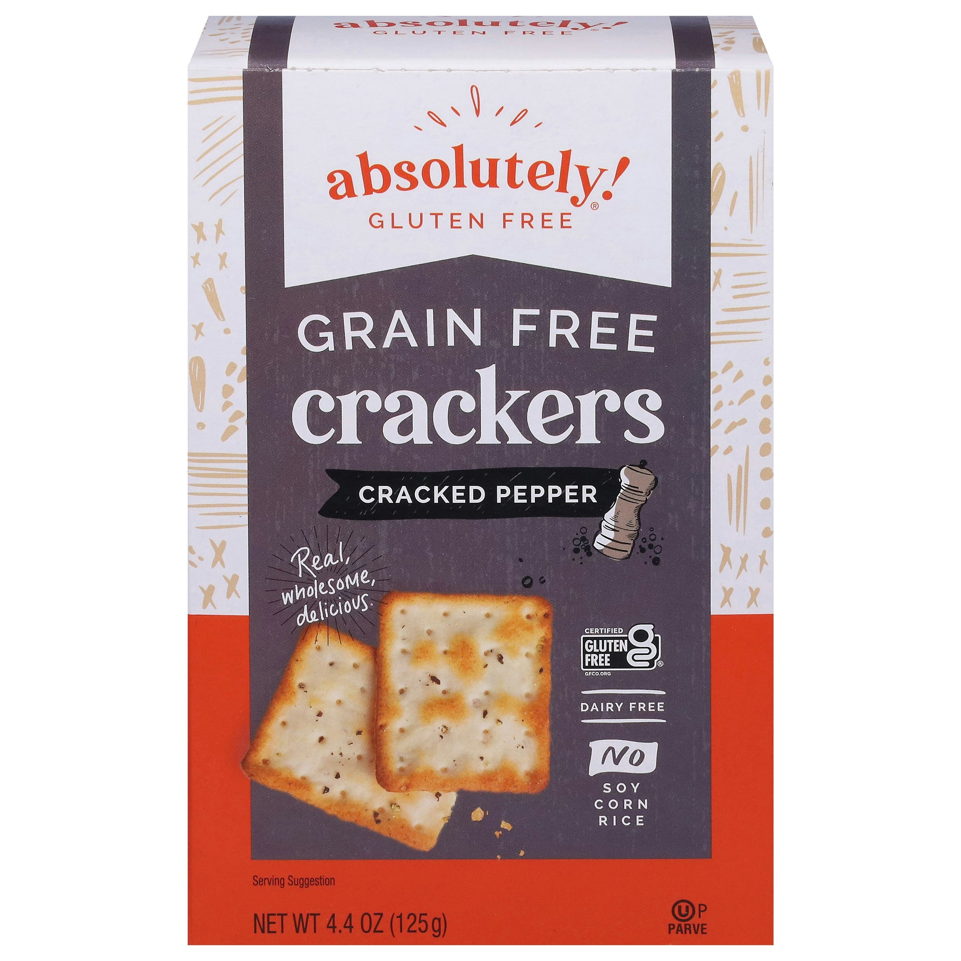 Absolutely Gluten Free Cracker Gluten Free Crackers Pepper 4.4 Oz Pack of 12