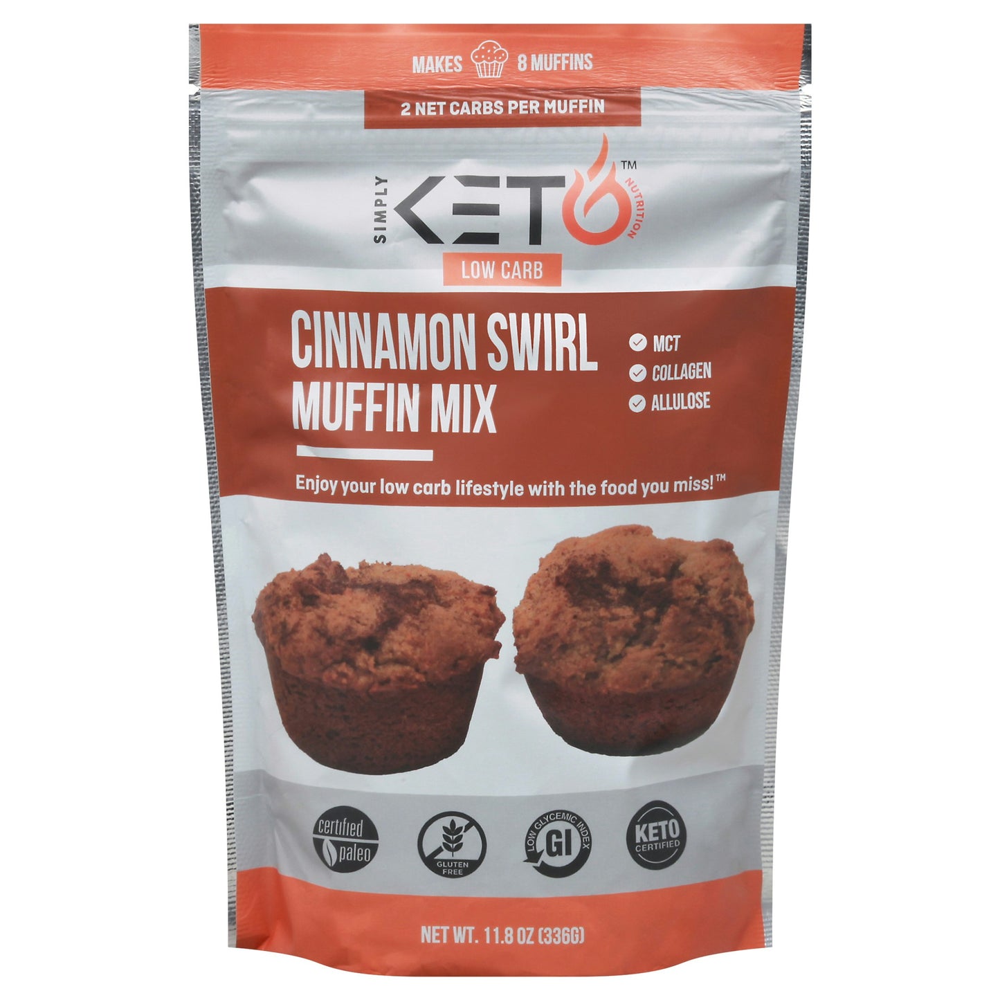 Simply Keto Nutrition Muffin Mix Cinnamon Swirl 11 Oz Pack of 6