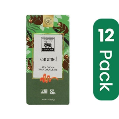 Endangered Species Chocolate - Chocolate Bar Milk Caramel Sloth 3 oz (Pack of 12)