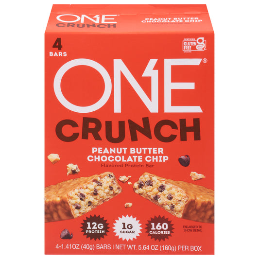 Onebar Bar Crunch Peanut Butter Chocolate Chip 160 Gm (Pack Of 6)