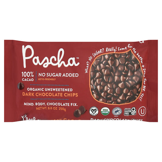 Pascha Chocolate Baking Chip Dark Unsweetened 8.8 oz (Pack Of 6)