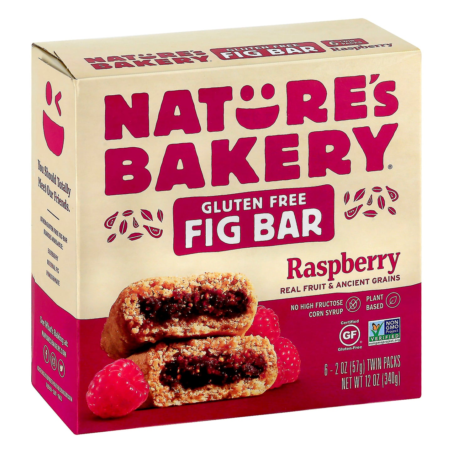 Natures Bakery Bar Fig Gluten Free Raspberry 12 oz (Pack of 6)