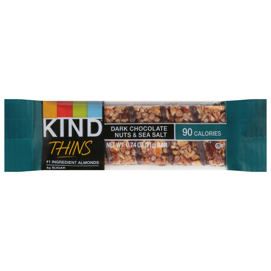 Kind Thins Dark Chocolate Nuts & Sea Salt with Peanuts 0.74 Oz Pack of 10