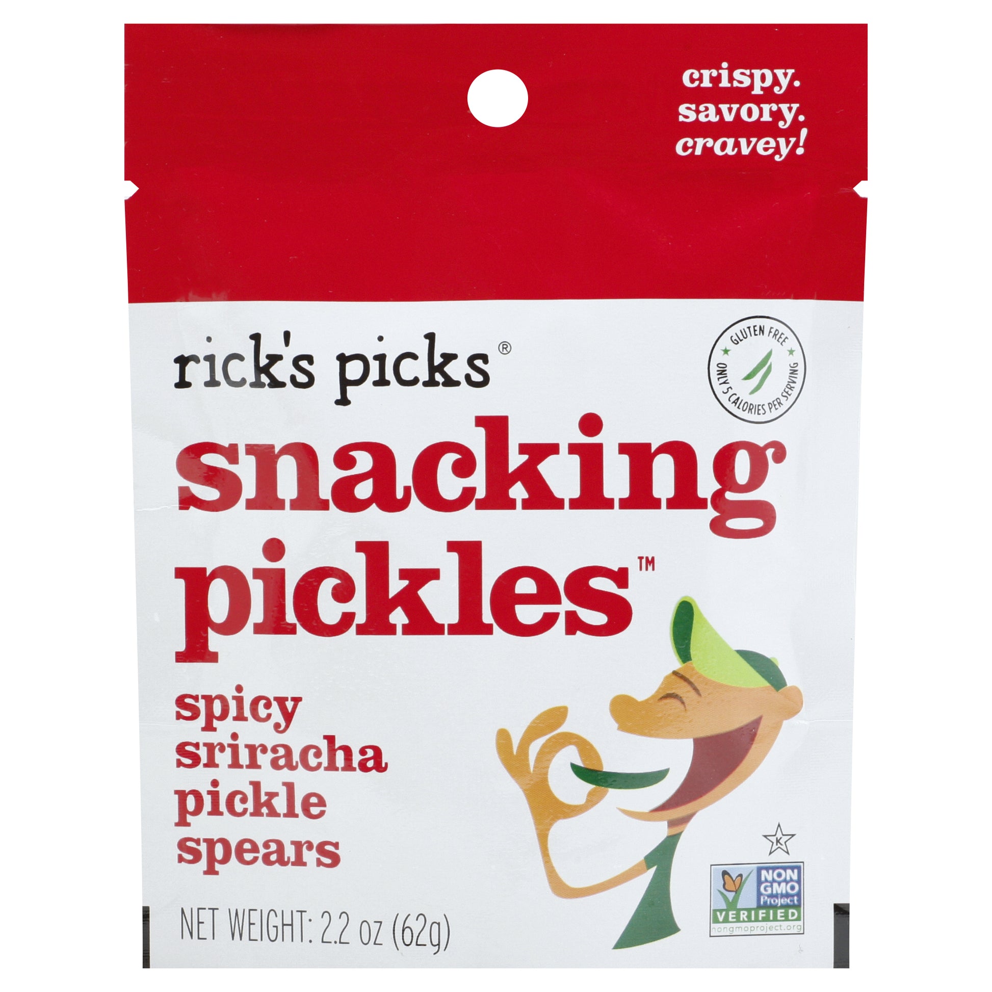 Ricks Picks Pickle Spears Spicy Sriracha 2.2 oz (Pack Of 12)