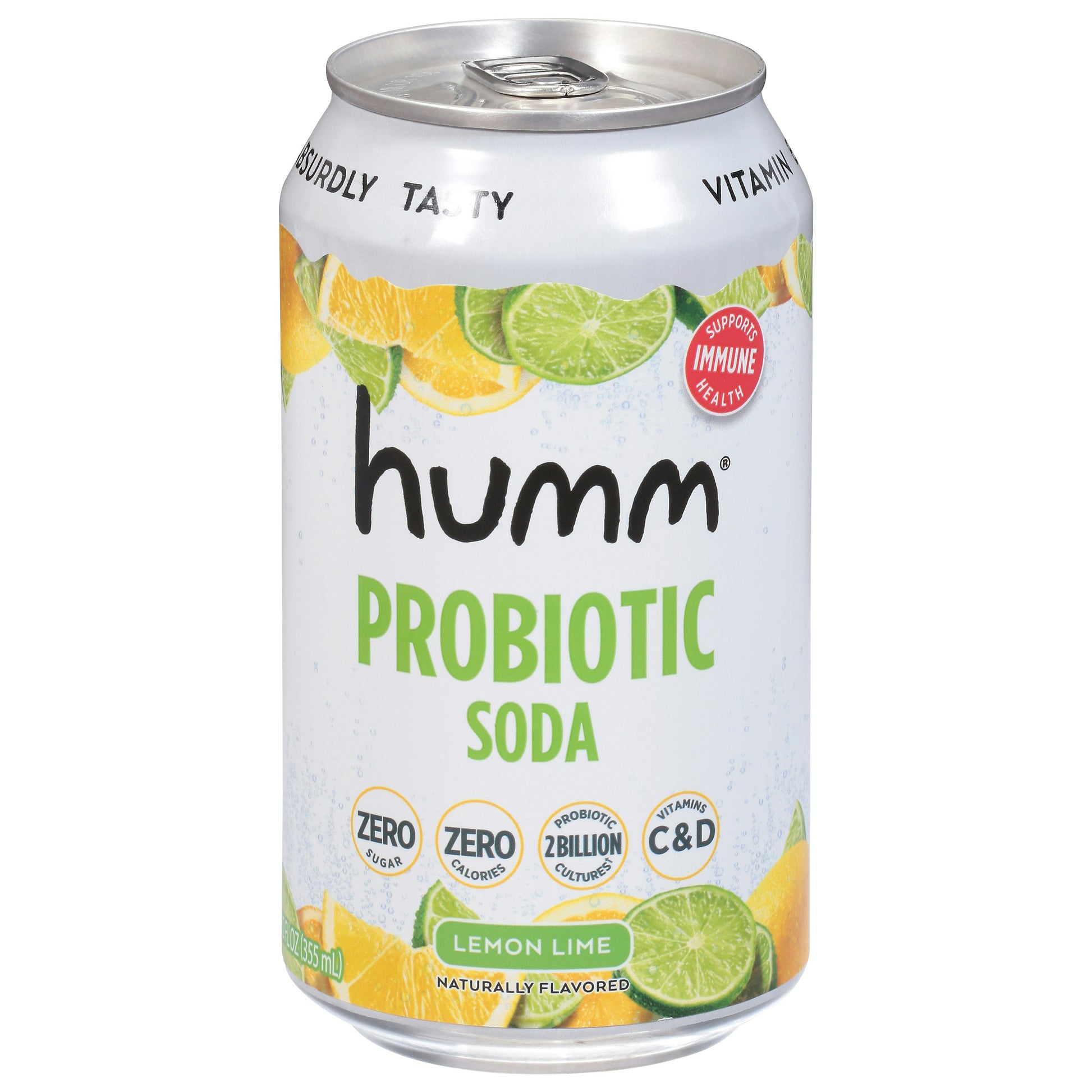 Humm Soda Probiotic Lemon Lime 12 FO (Pack Of 6)