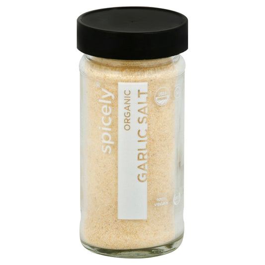 Spicely Organics Spice Garlic Salt Jar 3.4 Oz Pack of 3